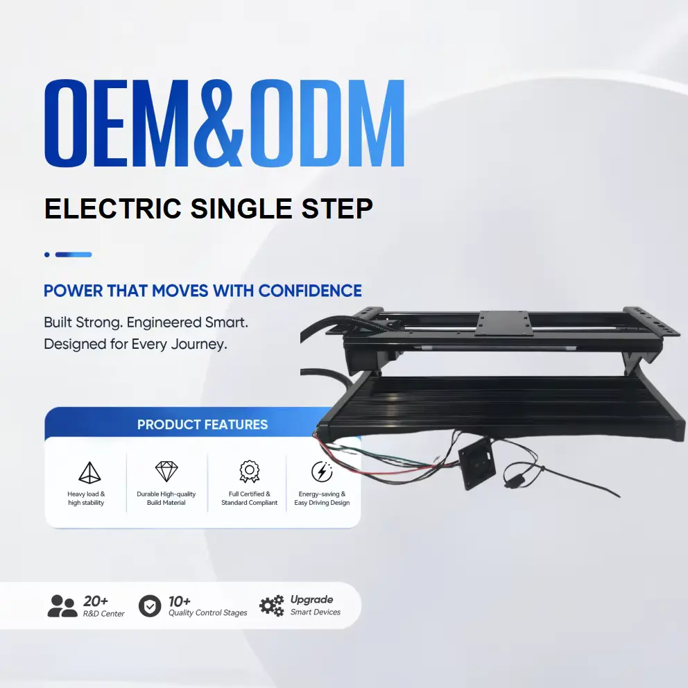 Electric Single Step with LED Light for RV