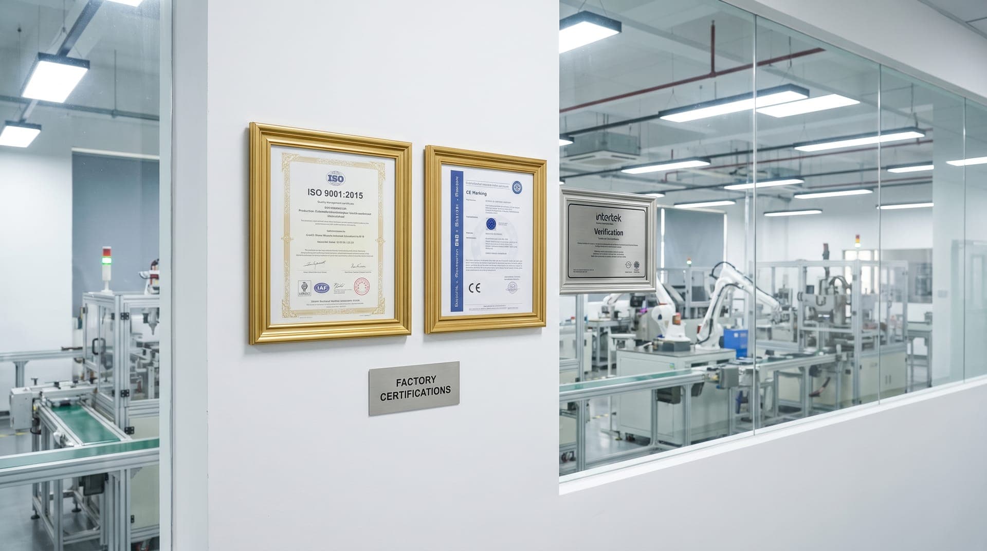 Factory certification wall